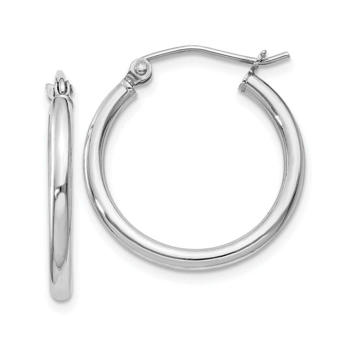 Sterling Silver Hoop Earrings, Classic Polished Finish, Lightweight Minimalist Design for Women