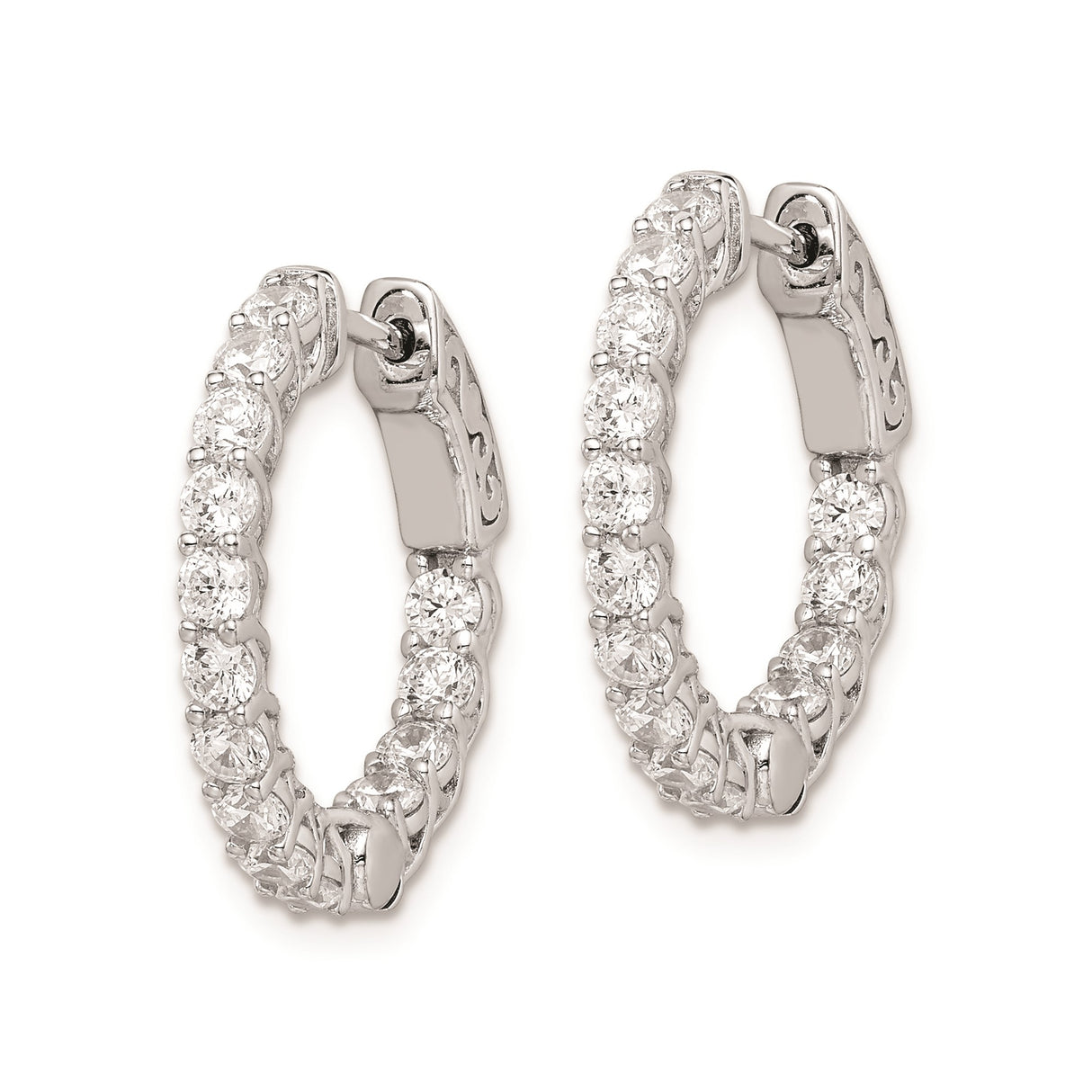 Sterling Silver Hoop Earrings with Cubic Zirconia and Celtic Knot Design for Women