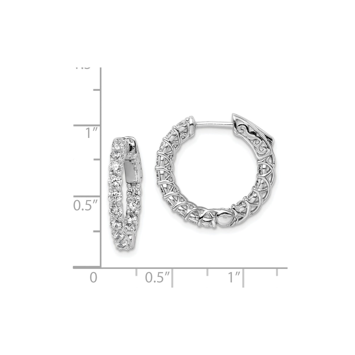 Sterling Silver Hoop Earrings with Cubic Zirconia and Celtic Knot Design for Women