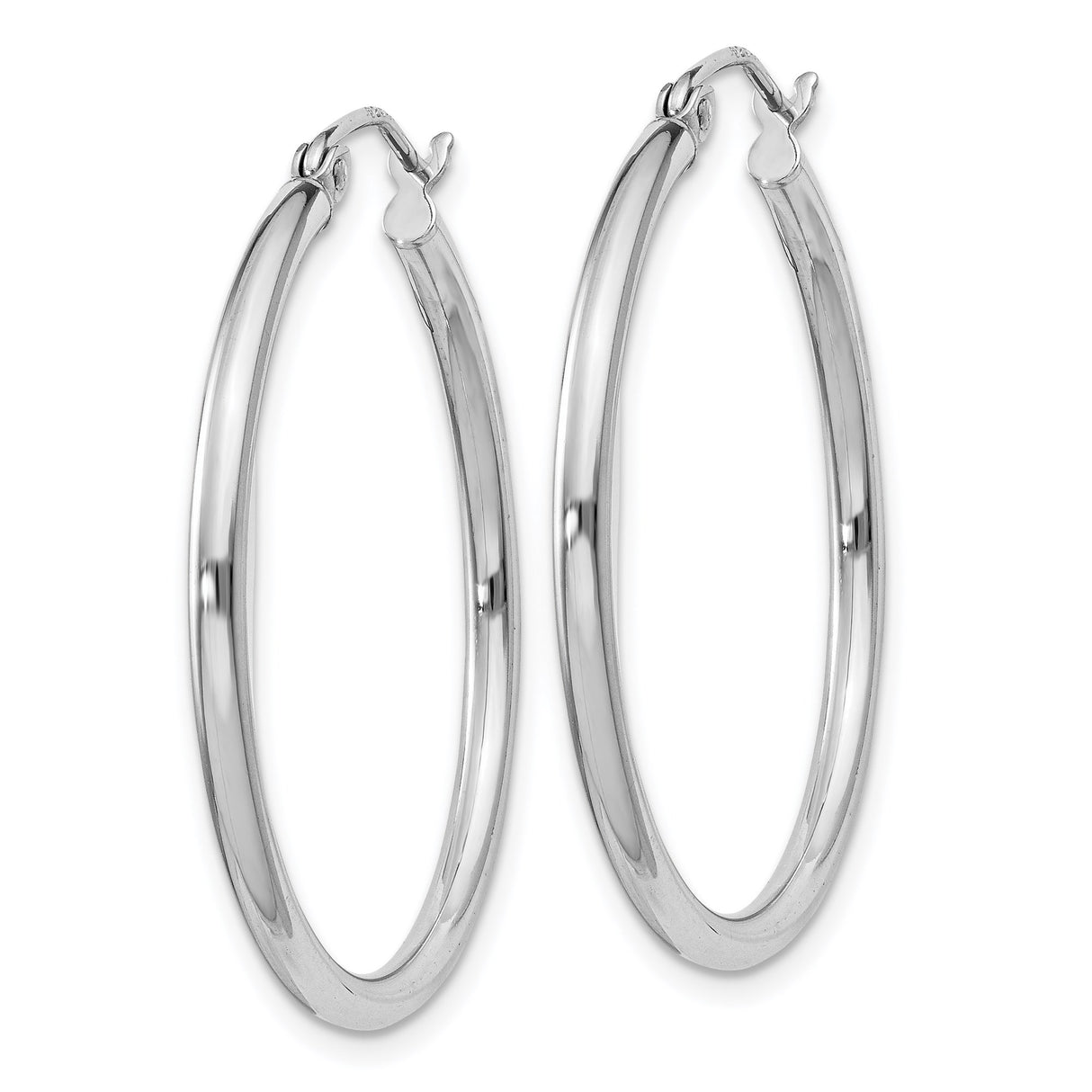 Sterling Silver Hoop Earrings, Classic Polished Round Design, Lightweight Minimalist Style