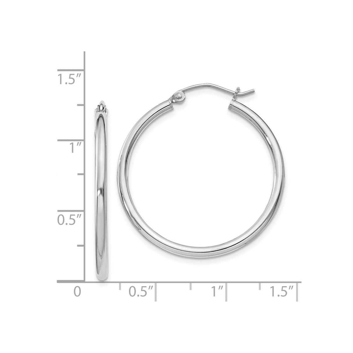 Sterling Silver Hoop Earrings, Classic Polished Round Design, Lightweight Minimalist Style
