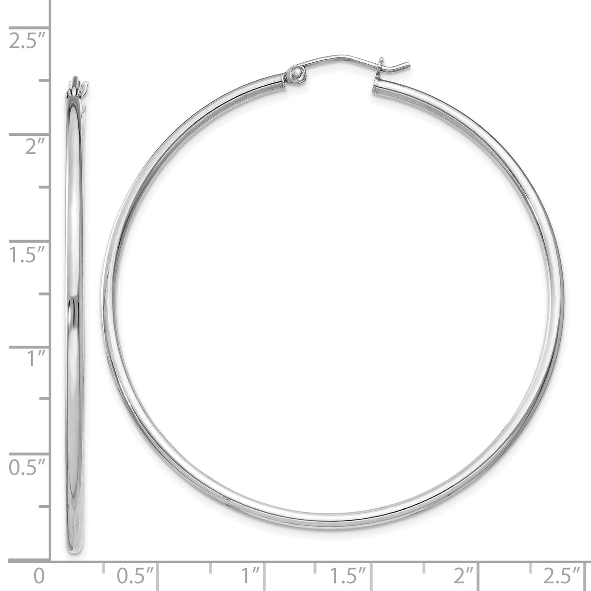 Sterling Silver Hoop Earrings, Thin Large Round Design, High Polish Finish, Minimalist Style for Women