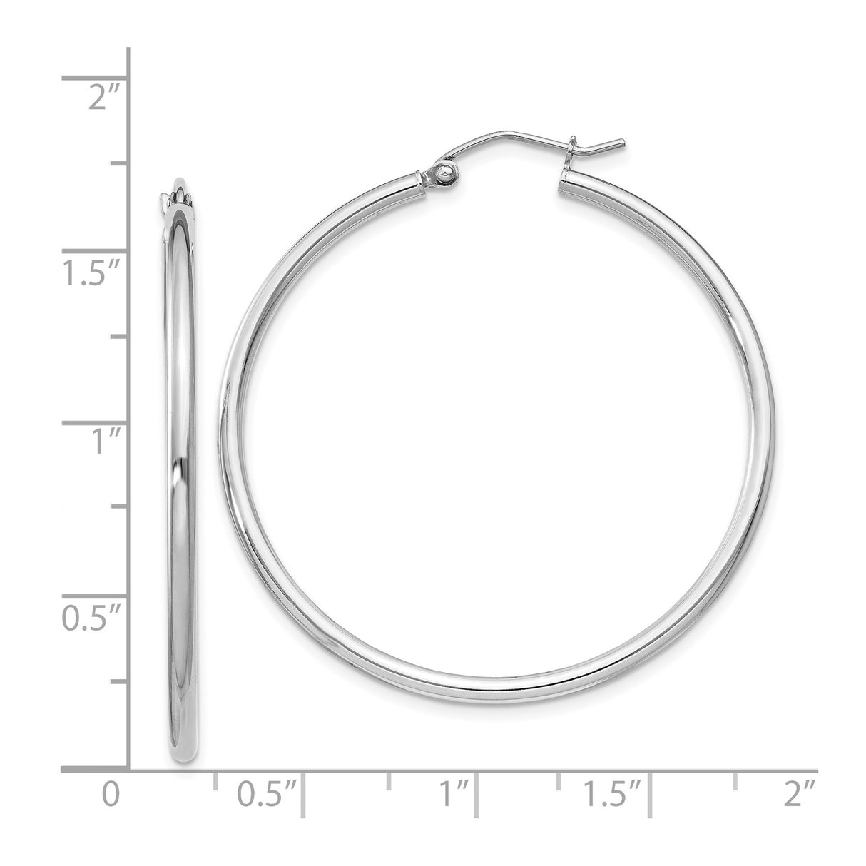 Sterling Silver Hoop Earrings, Medium Round Tube with Polished Finish, Lightweight Minimalist Design