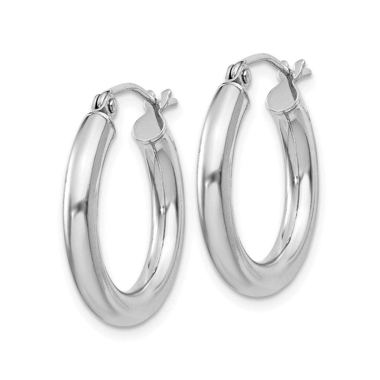 Sterling Silver Hoop Earrings, Classic Polished Latch-Back Lightweight Hoops for Women