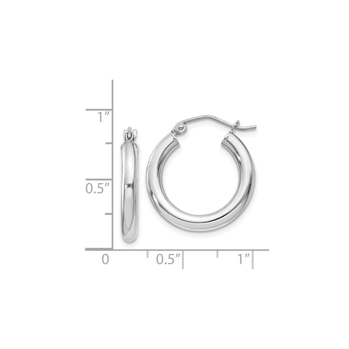 Sterling Silver Hoop Earrings, Classic Polished Latch-Back Lightweight Hoops for Women