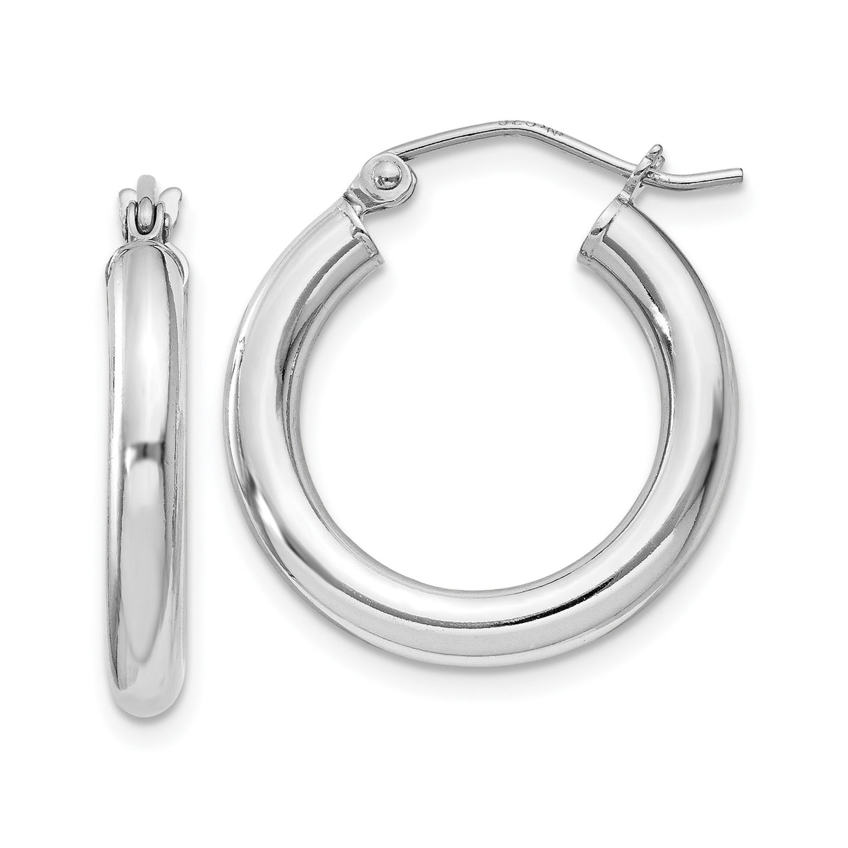 Sterling Silver Hoop Earrings, Classic Polished Latch-Back Lightweight Hoops for Women