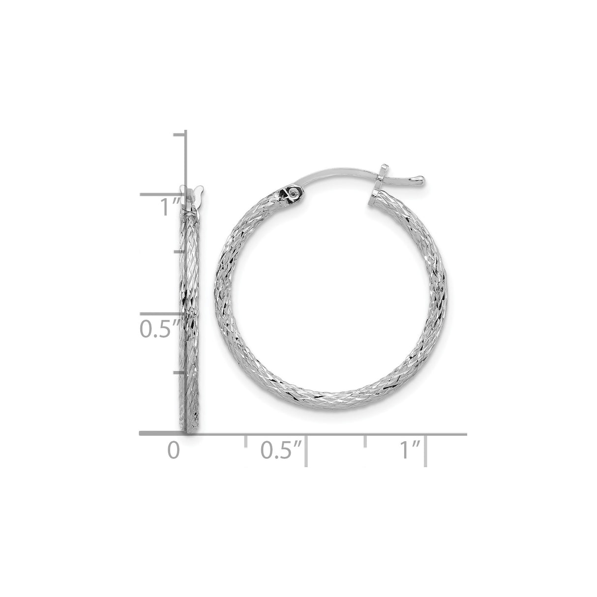 Sterling Silver Braided Hoop Earrings with Diamond Cut Textured Twist and Latch Back Closure