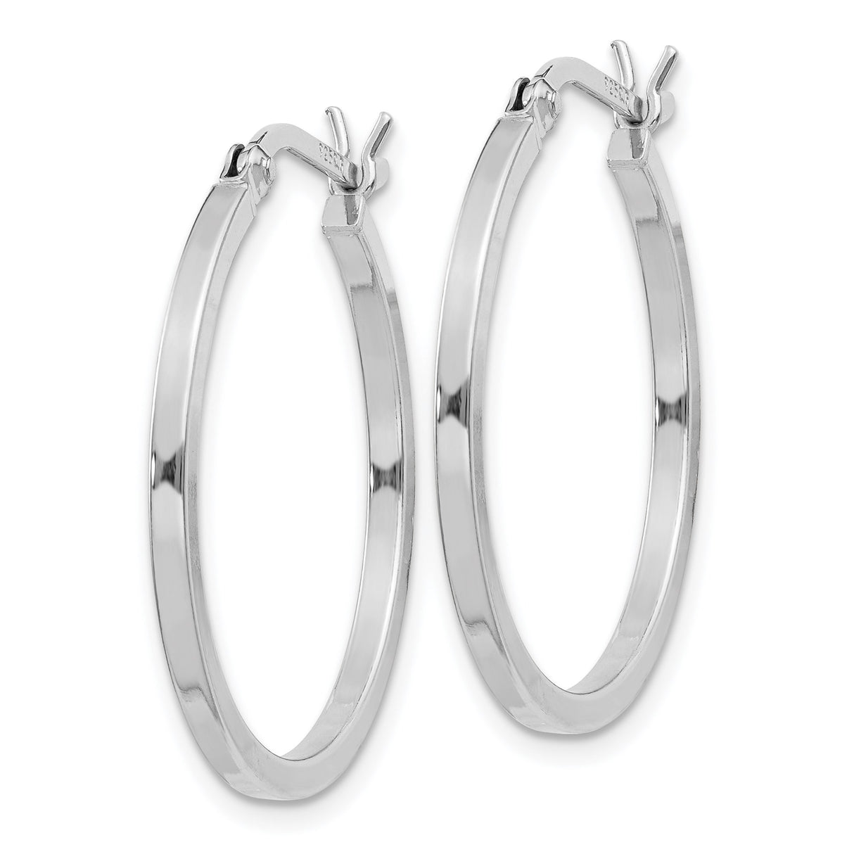 Sterling Silver Hoop Earrings, Classic Round Polished Design, Lightweight Minimalist Jewelry for Women
