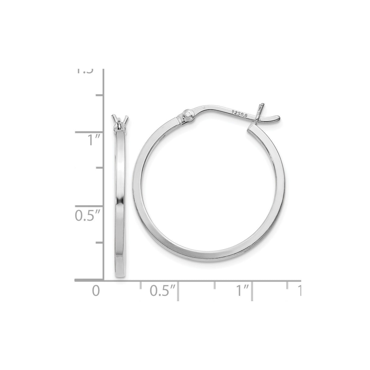 Sterling Silver Hoop Earrings, Classic Round Polished Design, Lightweight Minimalist Jewelry for Women