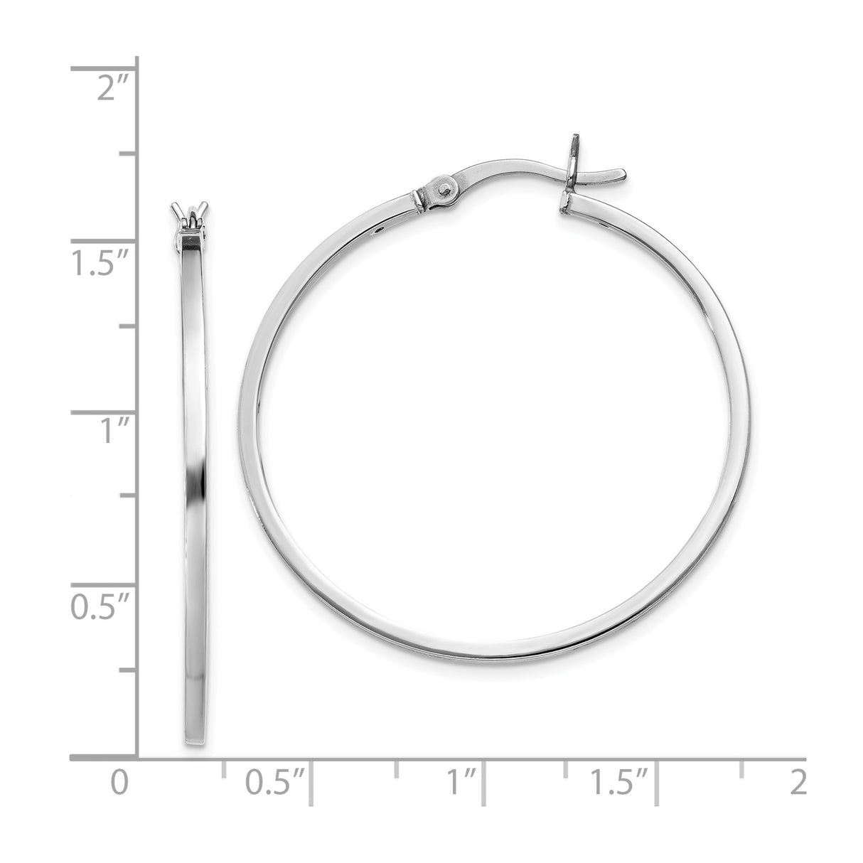 Sterling Silver Hoop Earrings, Lightweight Round Design with Latch-Back Closure