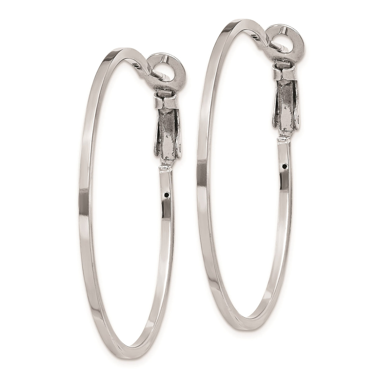 Sterling Silver Hoop Earrings, Lightweight High Polish Classic Everyday Design for Women