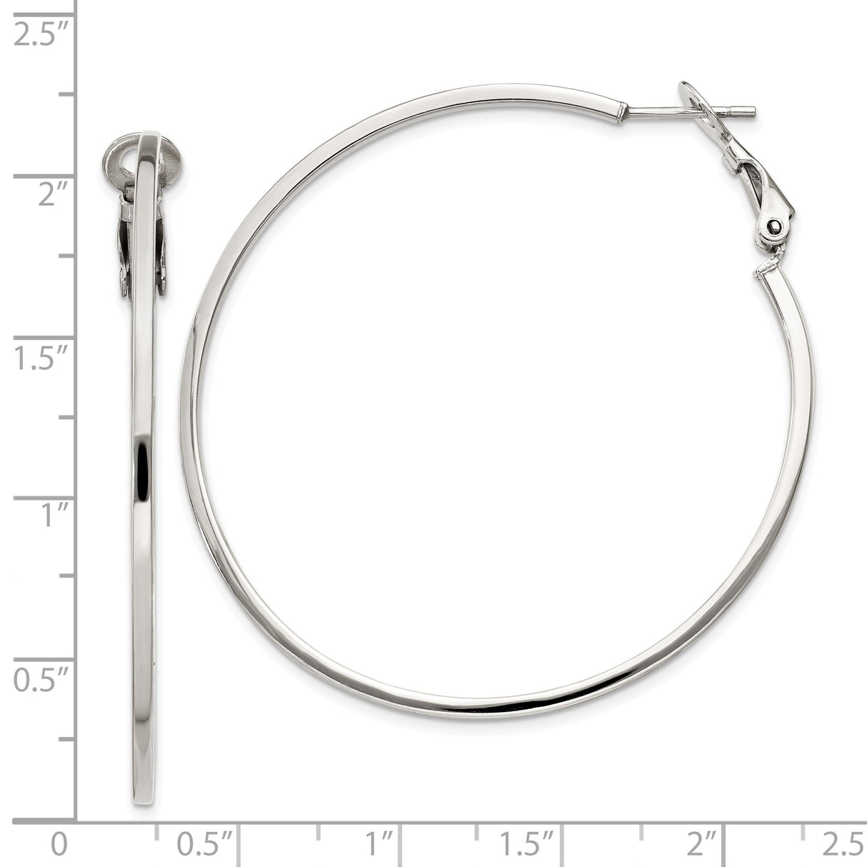 Sterling Silver Hoop Earrings with Latch Back Closure, Lightweight Minimalist Design for Women