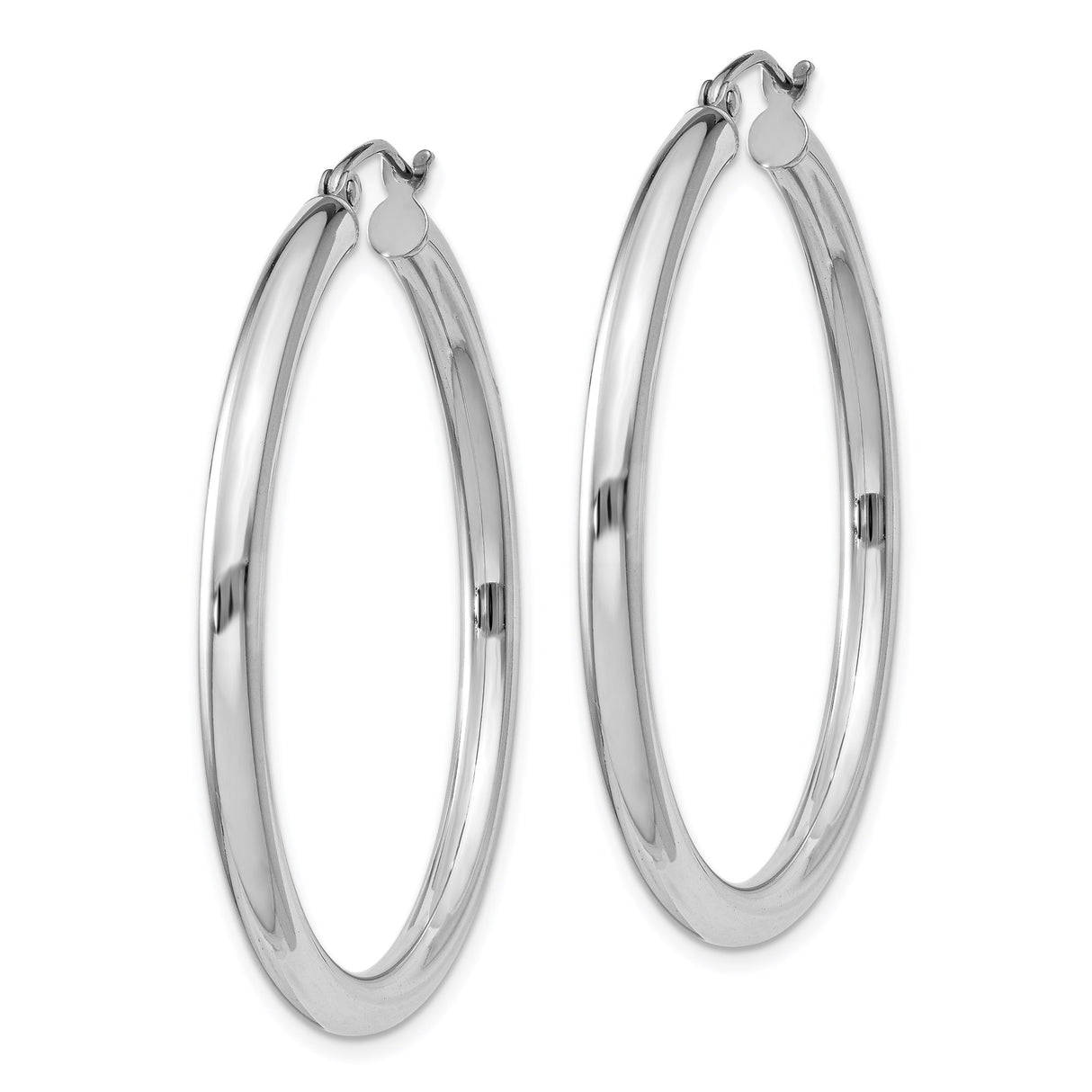 Sterling Silver Hoop Earrings, Lightweight Round Tube with Polished Finish, Minimalist Style for Women