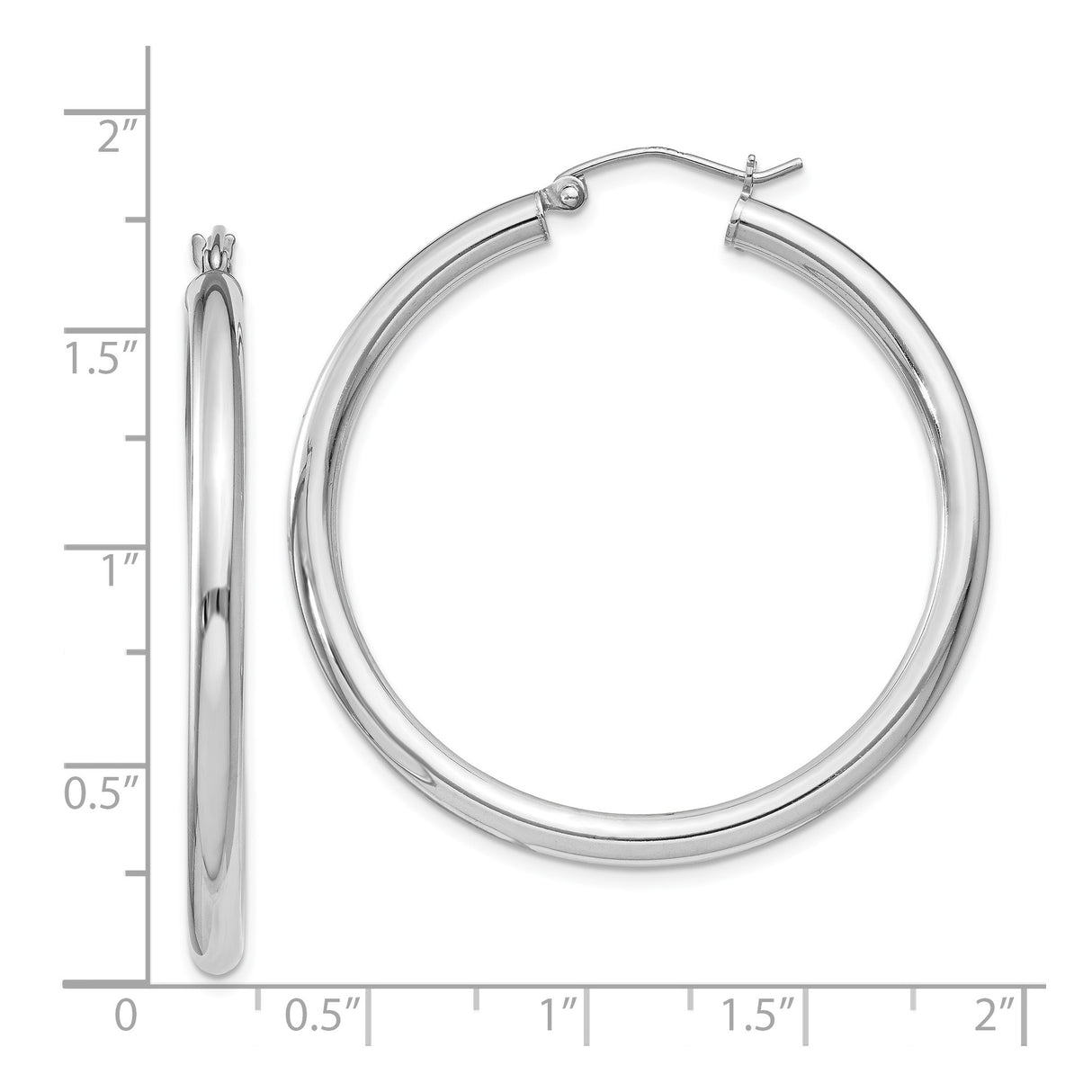 Sterling Silver Hoop Earrings, Lightweight Round Tube with Polished Finish, Minimalist Style for Women