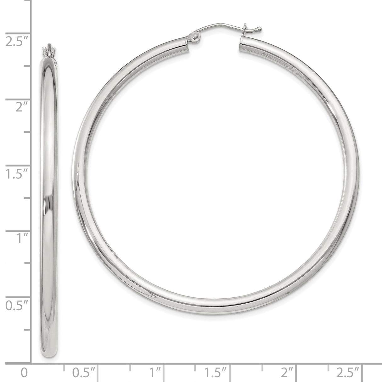 Sterling Silver Hoop Earrings with Smooth Finish and Hinged Backs, Classic Minimalist Design