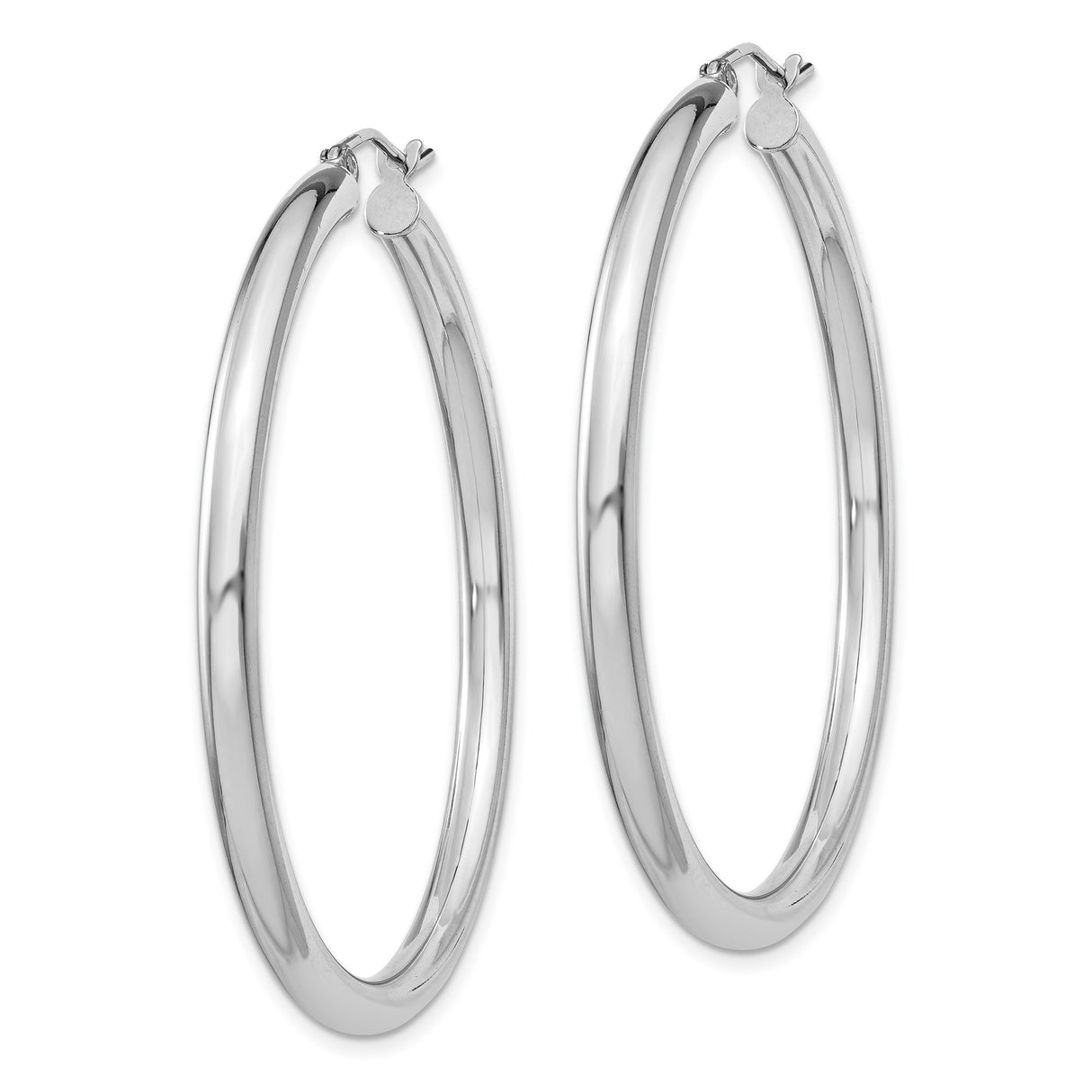 Sterling Silver Hoop Earrings, Polished Lightweight Tube Style, Classic Round Minimalist Design