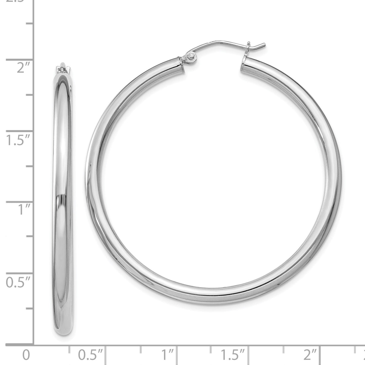 Sterling Silver Hoop Earrings, Polished Lightweight Tube Style, Classic Round Minimalist Design