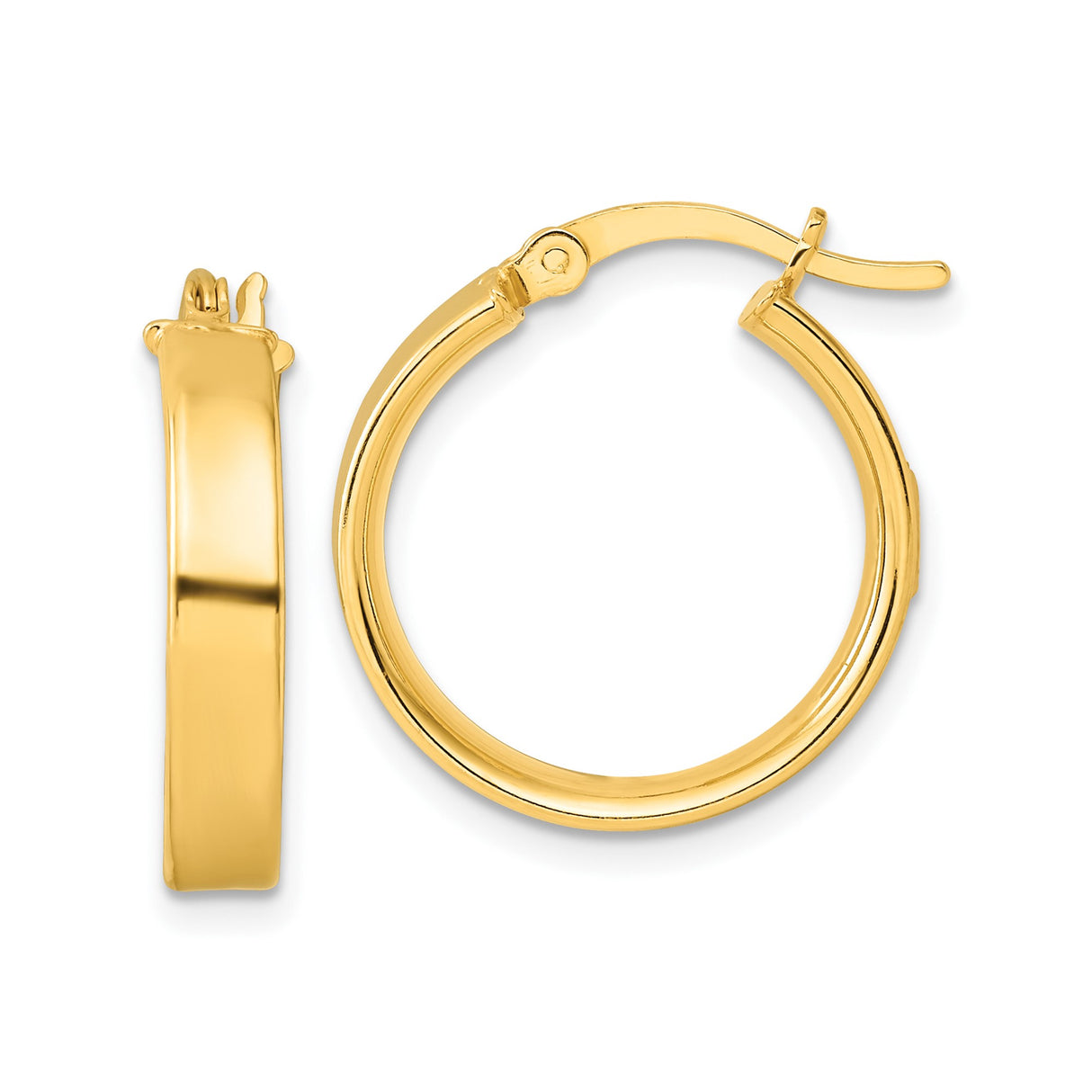 Sterling Silver Gold Plated Hoop Earrings, Classic Polished Finish, Lightweight Minimalist Style