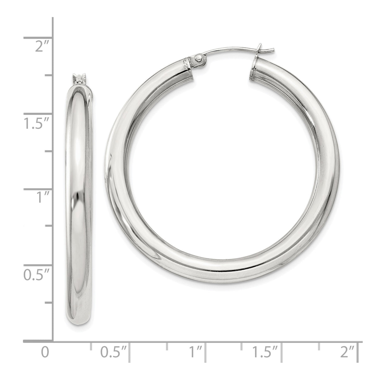 Sterling Silver Hoop Earrings, Classic Polished Round Design, Minimalist Everyday Style