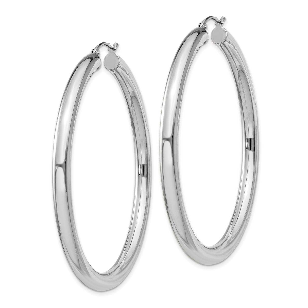 Sterling Silver Hoop Earrings, Classic Round Tube Design, Lightweight Minimalist Style
