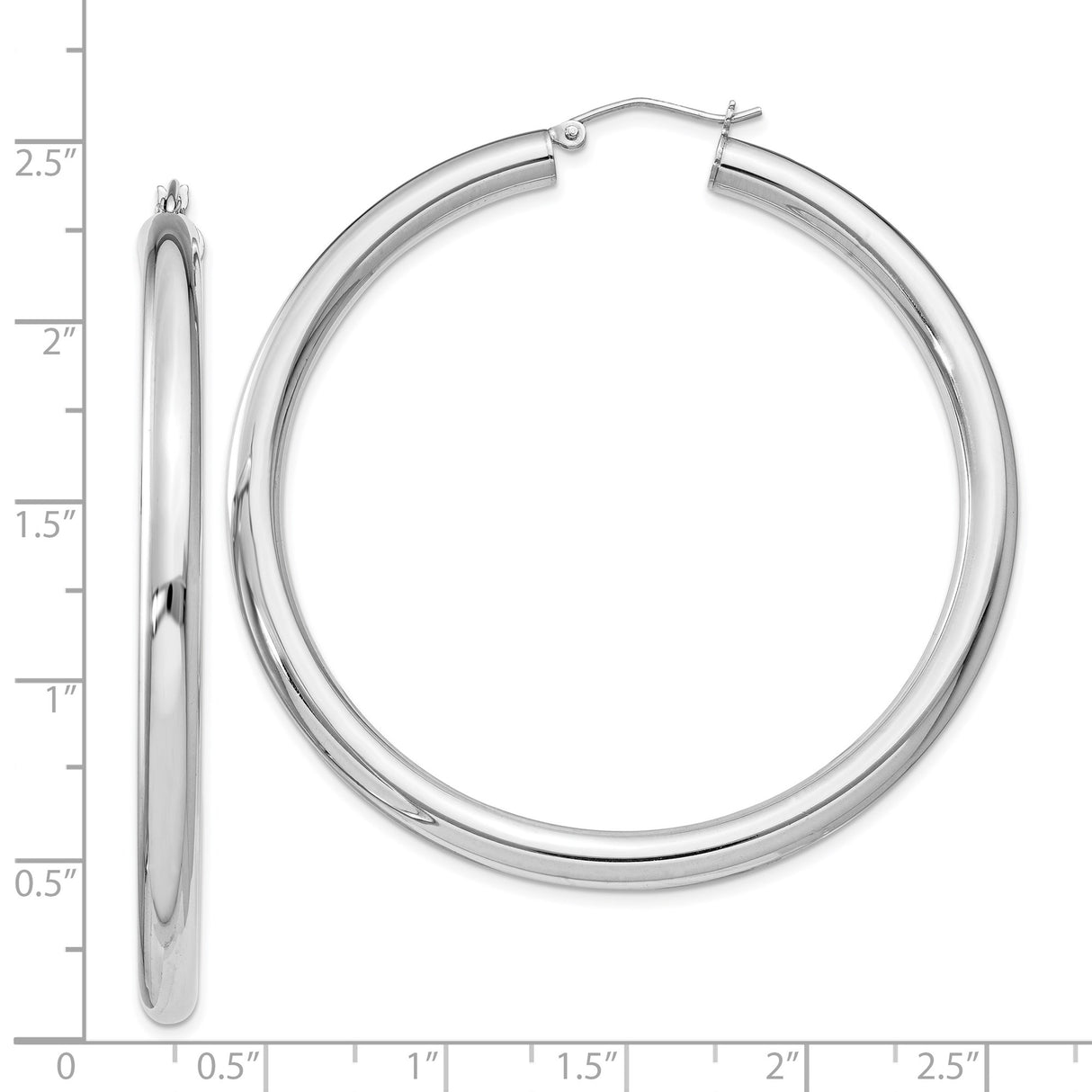 Sterling Silver Hoop Earrings, Classic Round Tube Design, Lightweight Minimalist Style