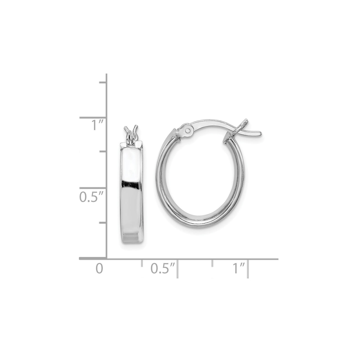 Sterling Silver Hoop Earrings, Polished Lightweight Round Design with Hinged Closure for Women