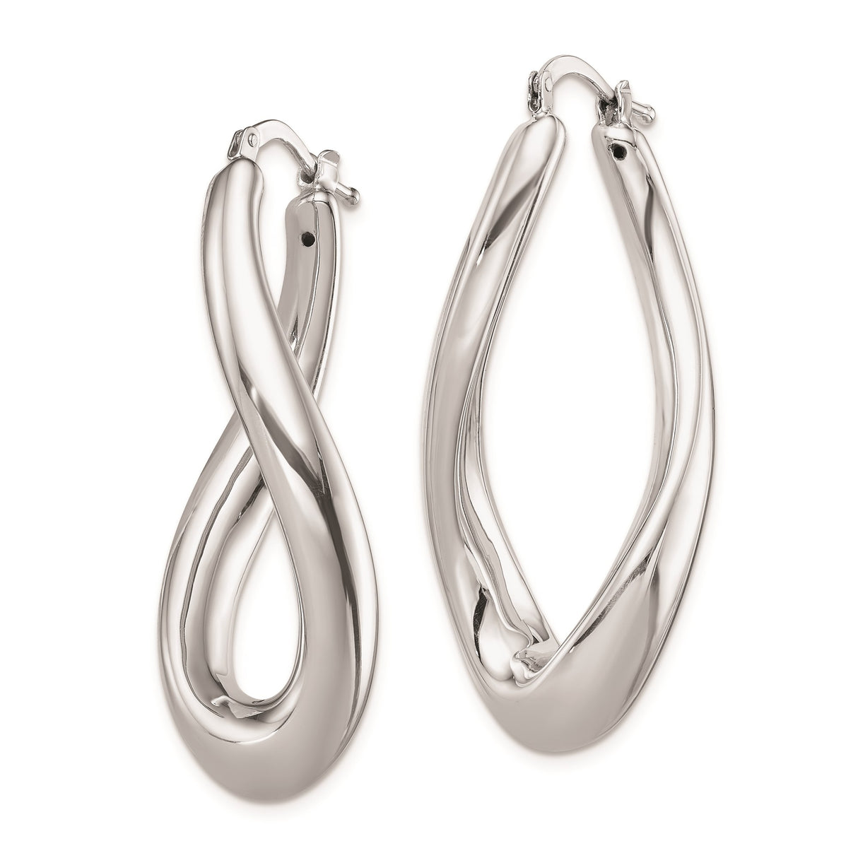 Sterling Silver Twisted Teardrop Hoop Earrings with Modern Sculptural Design for Women