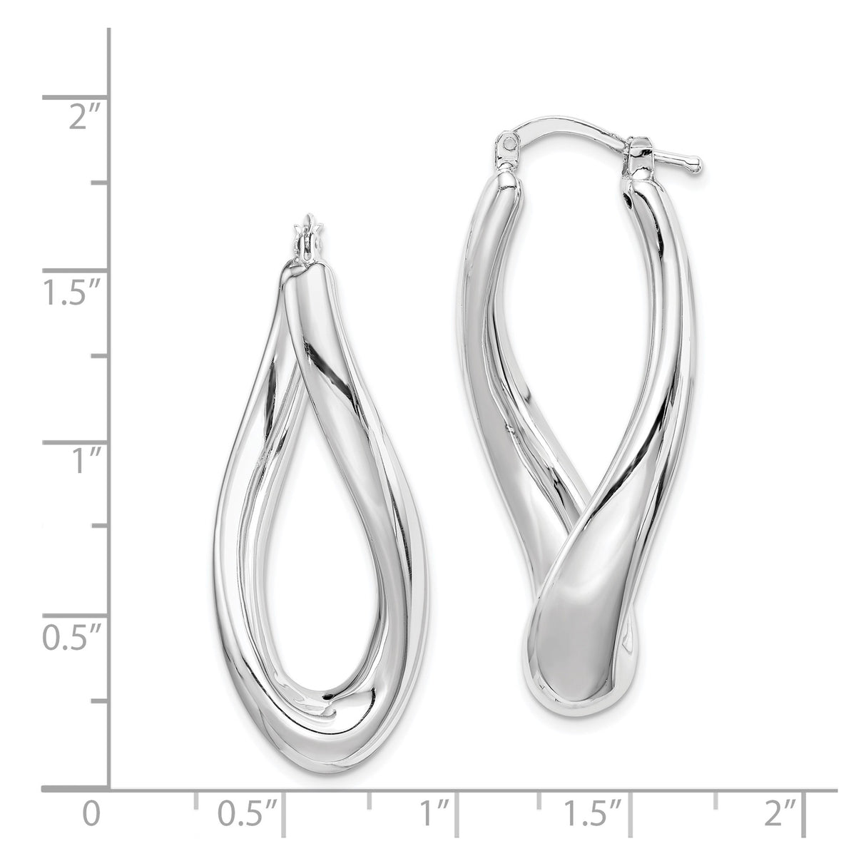 Sterling Silver Twisted Teardrop Hoop Earrings with Modern Sculptural Design for Women