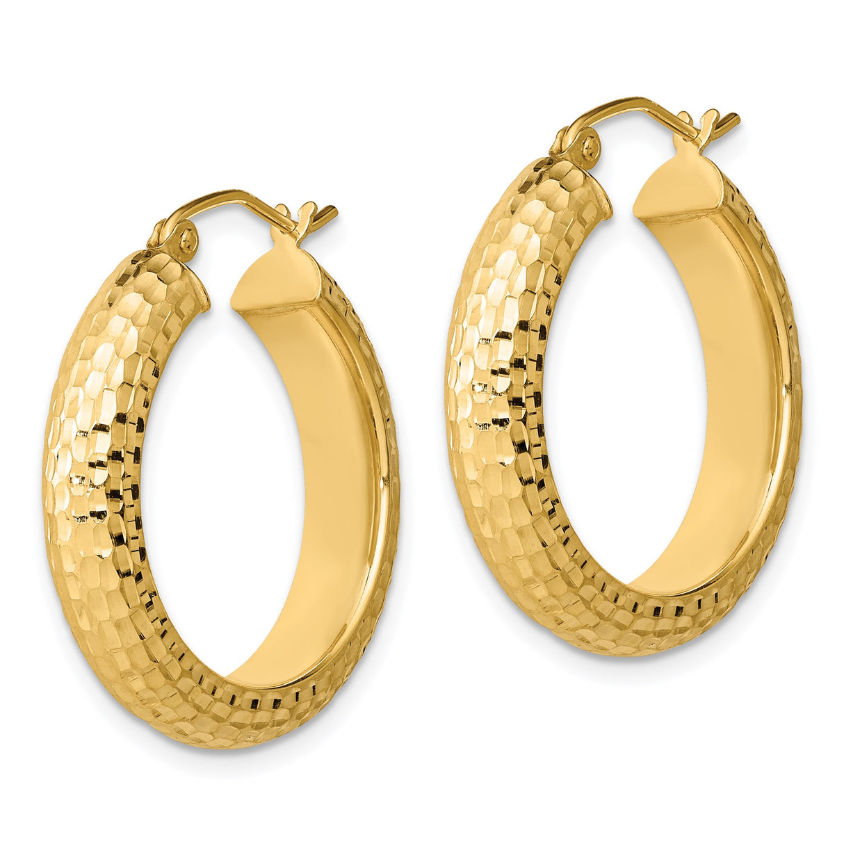 Sterling Silver Hoop Earrings with Gold Plated Hammered Texture, Bold Round Statement Design