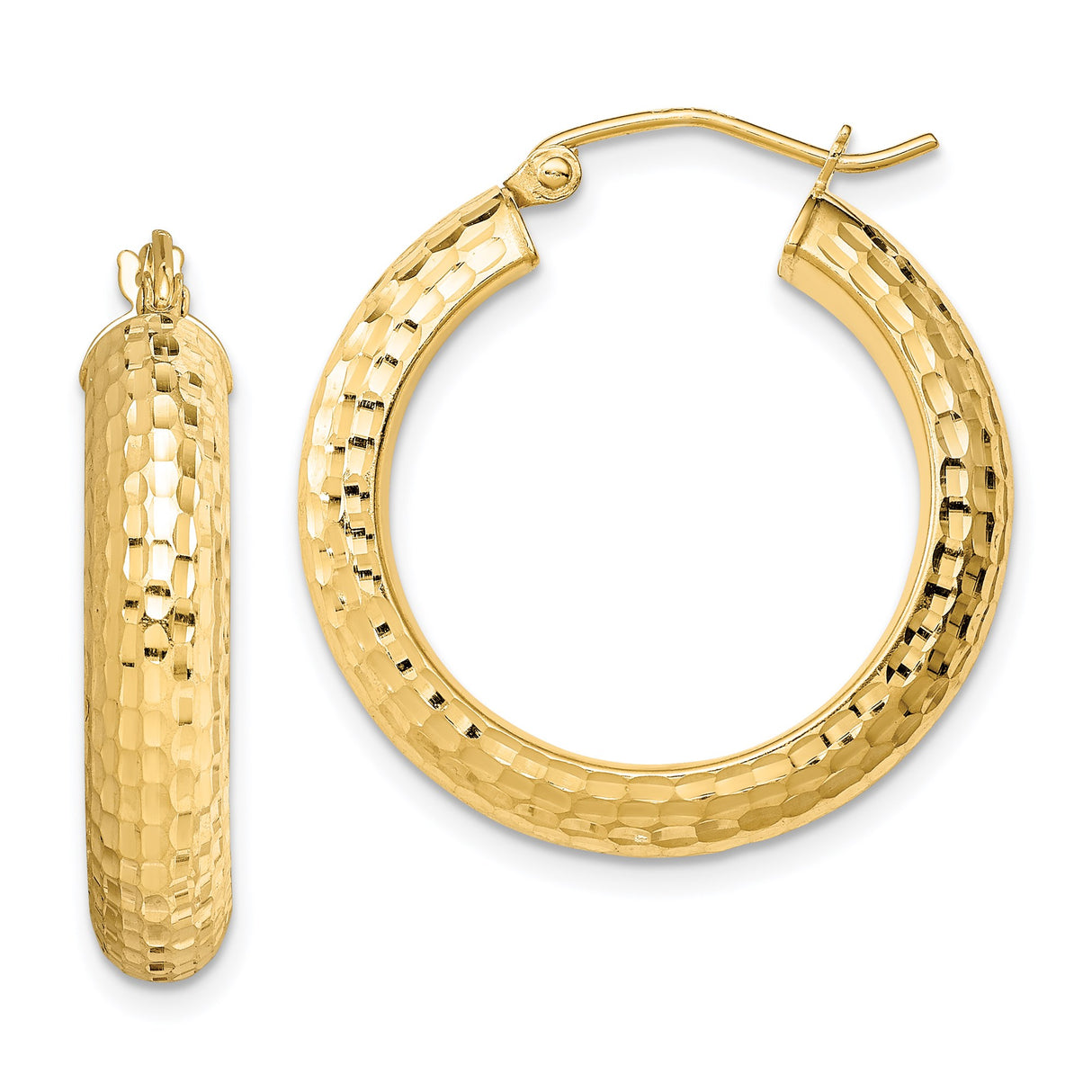Sterling Silver Hoop Earrings with Gold Plated Hammered Texture, Bold Round Statement Design