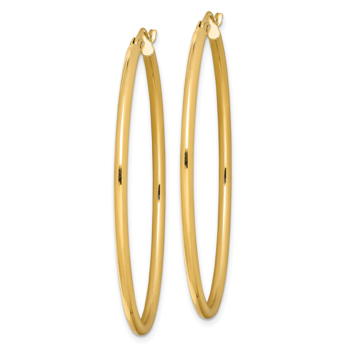 Sterling Silver Hoop Earrings, Gold Plated, Lightweight Medium Size, Minimalist Modern Design