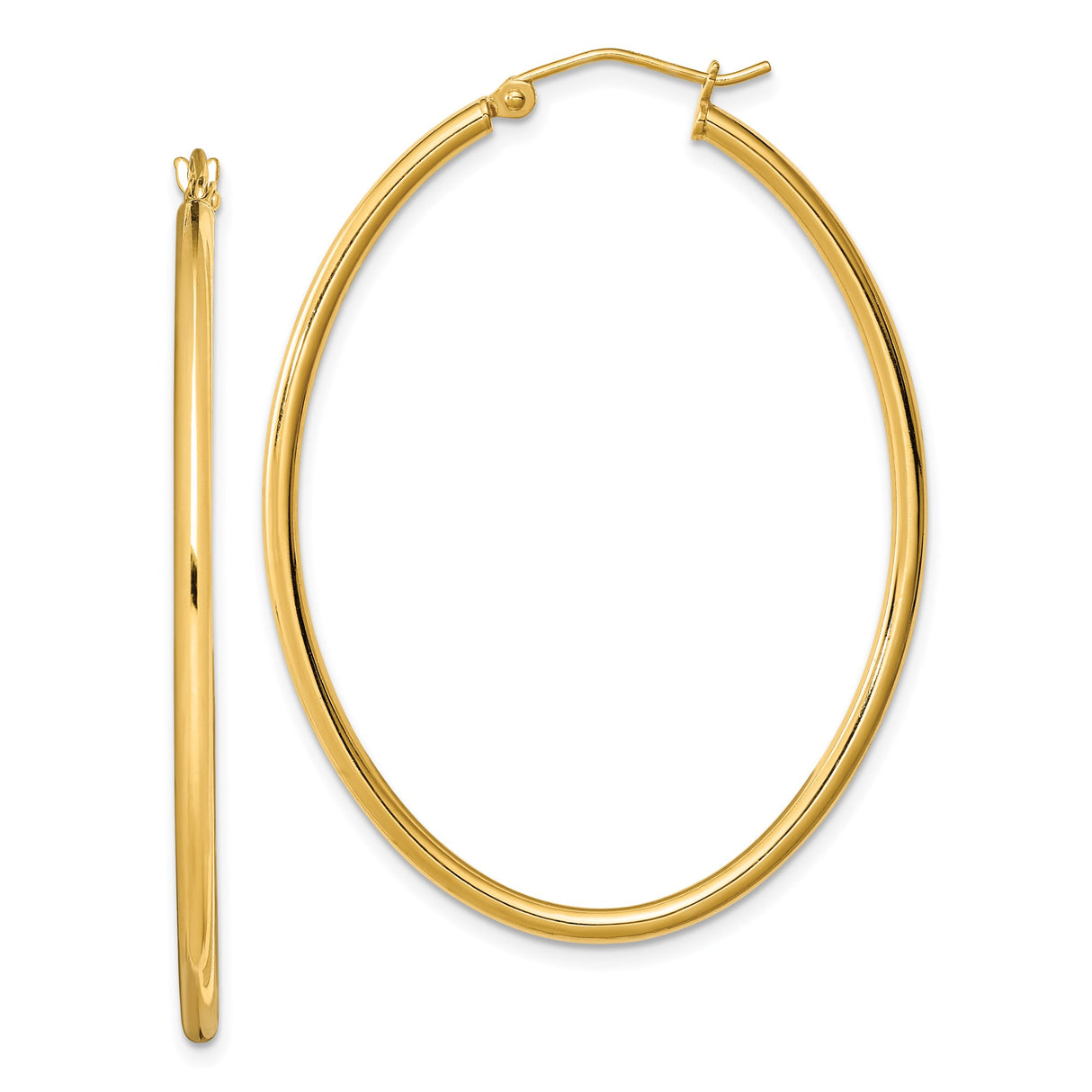 Sterling Silver Hoop Earrings, Gold Plated, Lightweight Medium Size, Minimalist Modern Design