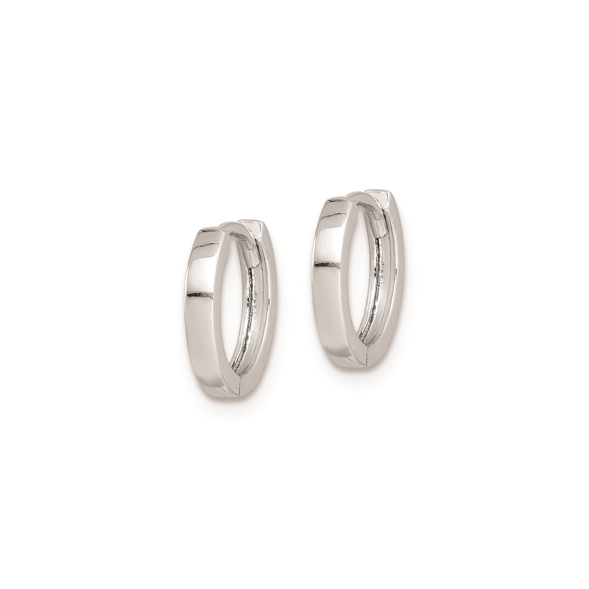 Sterling Silver Hoop Earrings, Hinged Huggie Style with Polished Minimalist Design