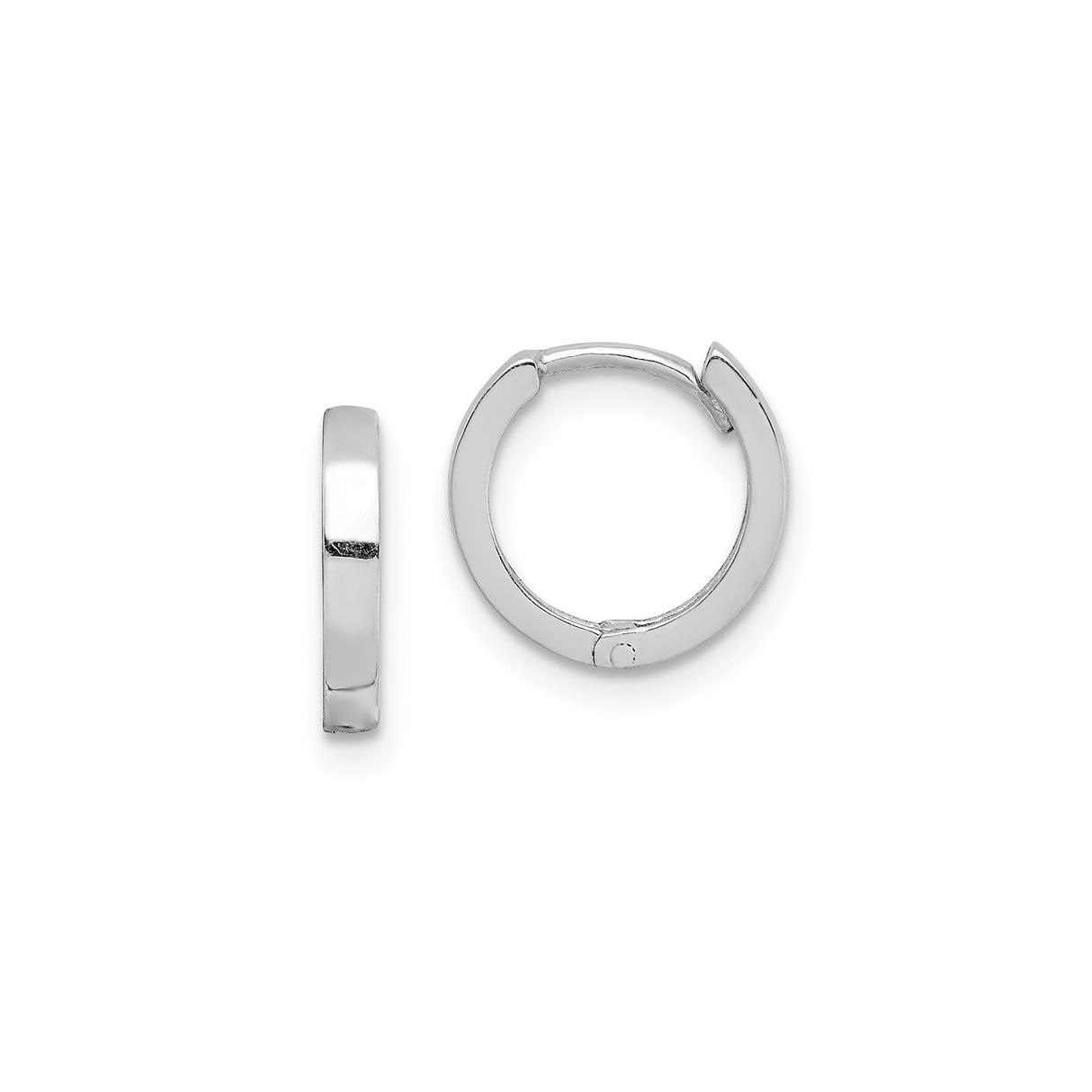 Sterling Silver Hoop Earrings, Hinged Huggie Style with Polished Minimalist Design