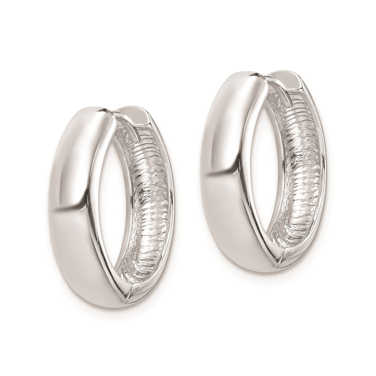 Sterling Silver Hoop Earrings, Polished Lightweight Round Minimalist Unisex Style