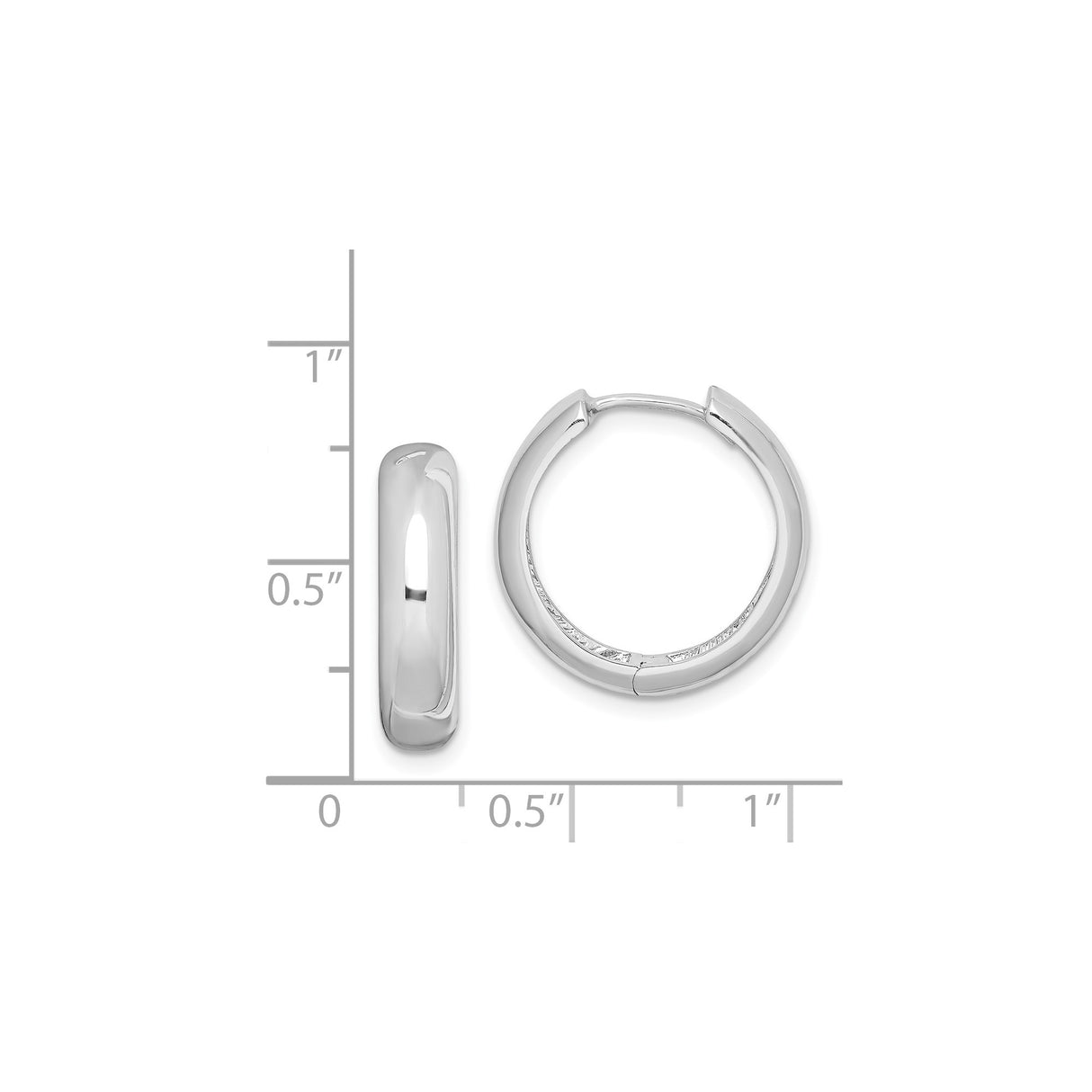 Sterling Silver Hoop Earrings, Polished Lightweight Round Minimalist Unisex Style