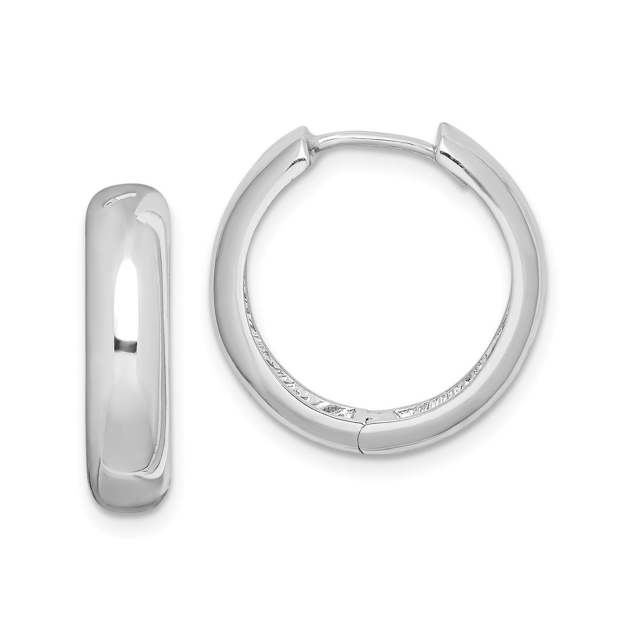 Sterling Silver Hoop Earrings, Polished Lightweight Round Minimalist Unisex Style