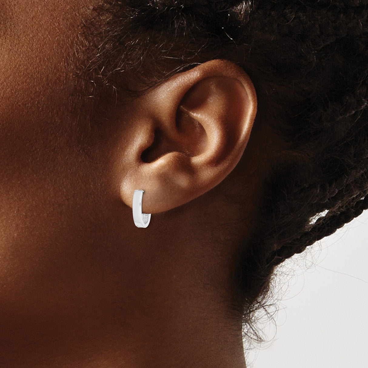 Sterling Silver Hoop Earrings, Oval Minimalist Hinged Design, Unisex Polished Finish