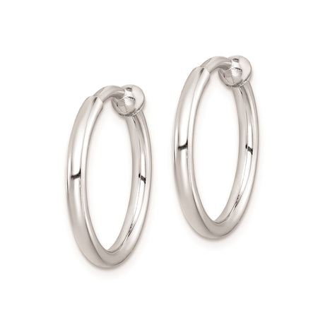 Sterling Silver Hoop Earrings, Polished Minimalist Round Design with Latch Back for Men and Women