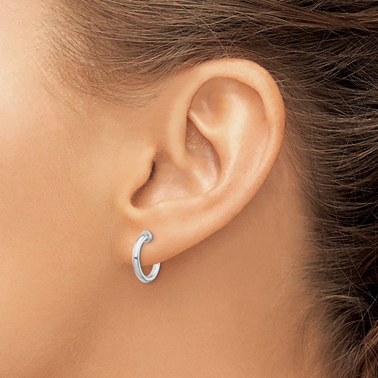 Sterling Silver Hoop Earrings, Small Round Clip-On Design, Polished Unisex Minimalist Style