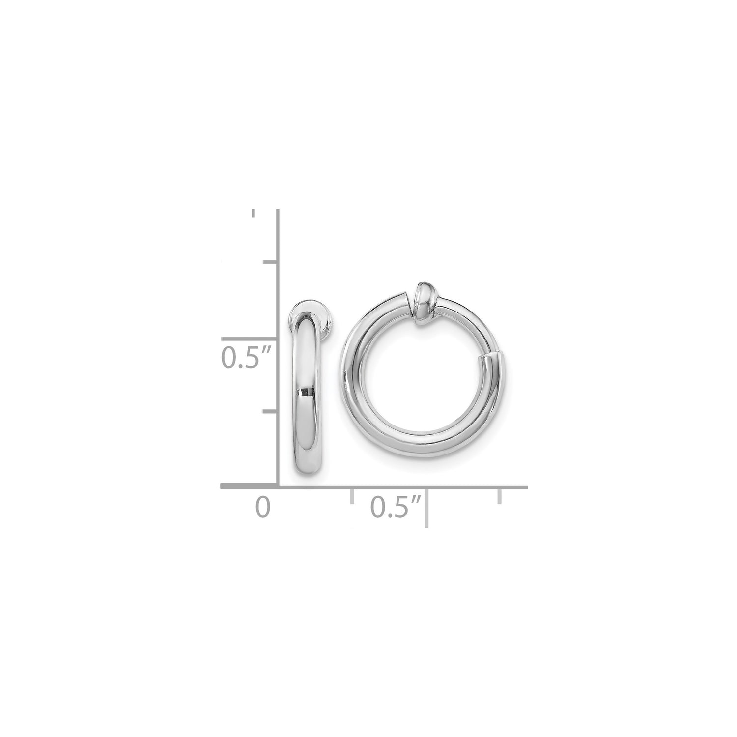 Sterling Silver Hoop Earrings, Clip-On Non-Pierced, Lightweight Polished Minimalist Design
