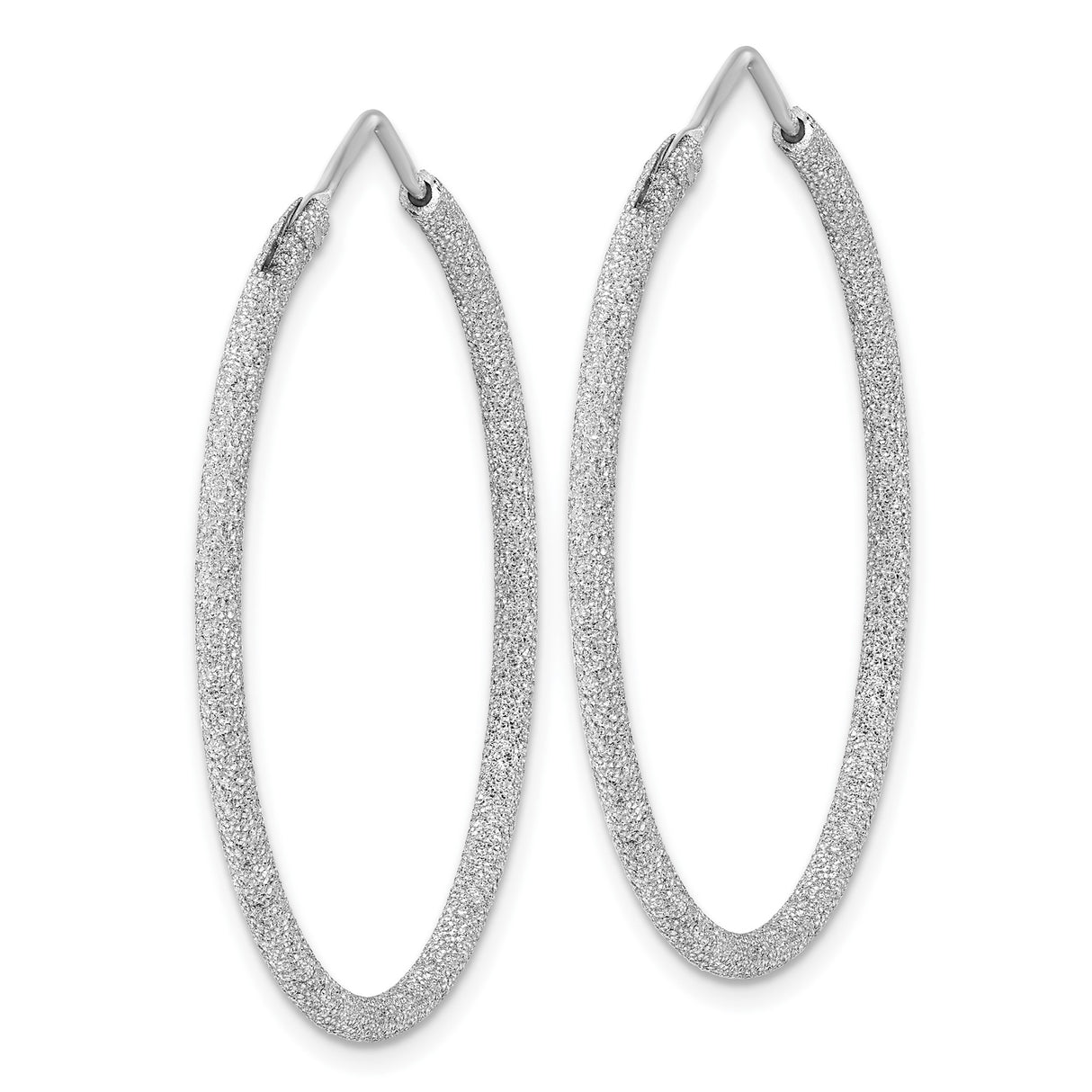 Sterling Silver Hoop Earrings with Stardust Finish, Lightweight Textured Round Design for Women