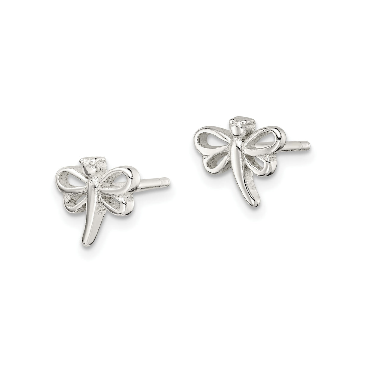 Sterling Silver Dragonfly Stud Earrings with Open Wing Design, Nature-Inspired Jewelry for Women