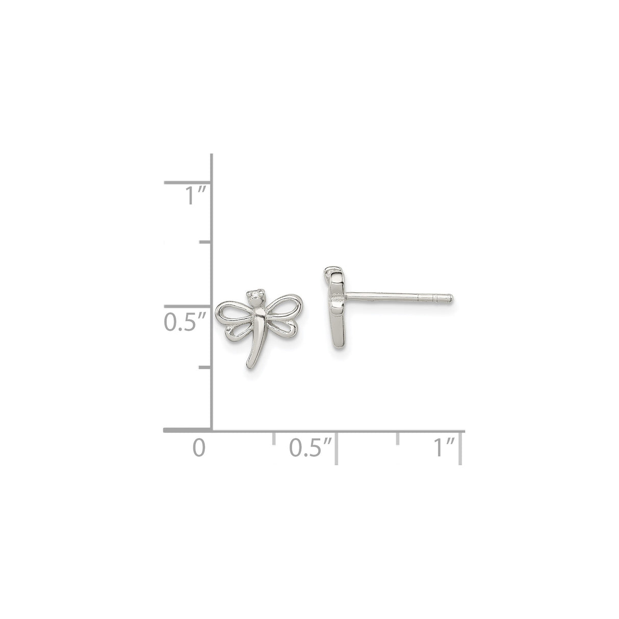 Sterling Silver Dragonfly Stud Earrings with Open Wing Design, Nature-Inspired Jewelry for Women
