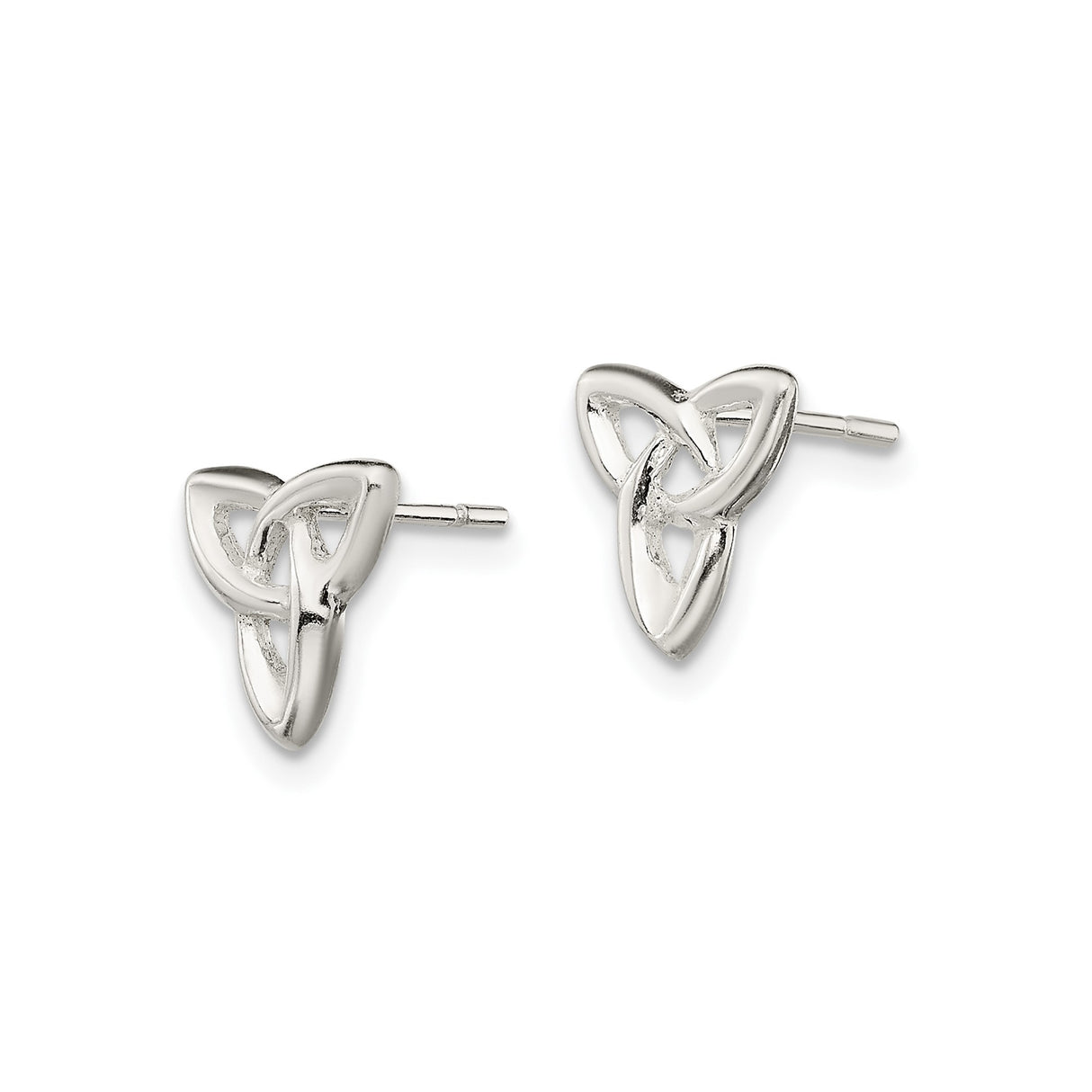 Sterling Silver Celtic Trinity Knot Stud Earrings, Interlaced Irish Heritage Design