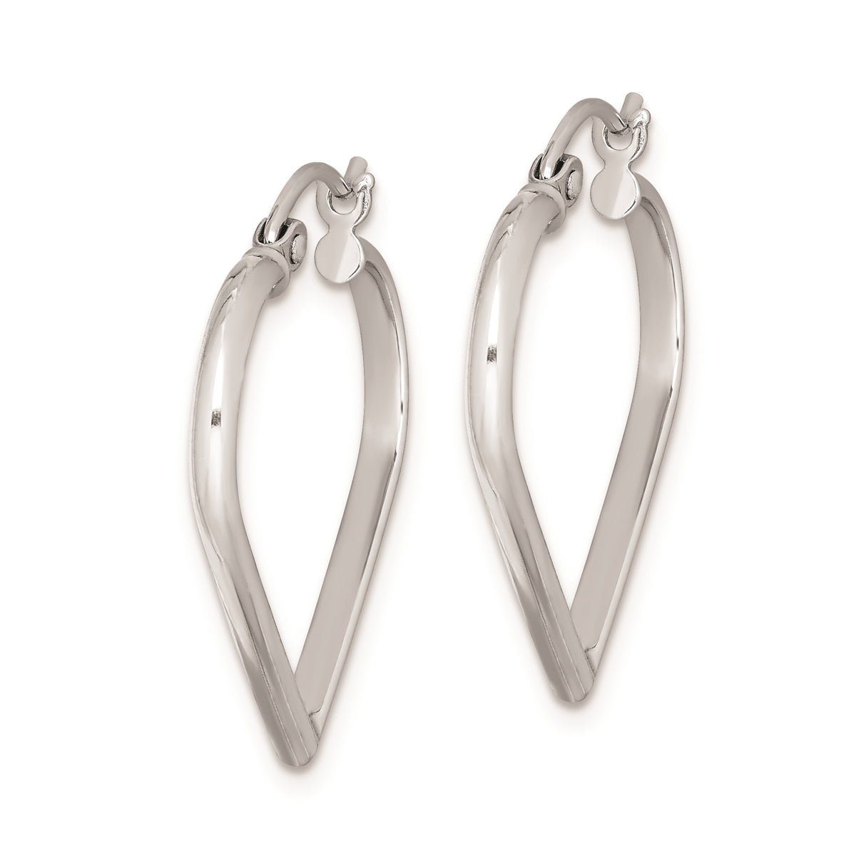 Sterling Silver Heart Shaped Hoop Earrings, Minimalist Modern Love Motif for Women
