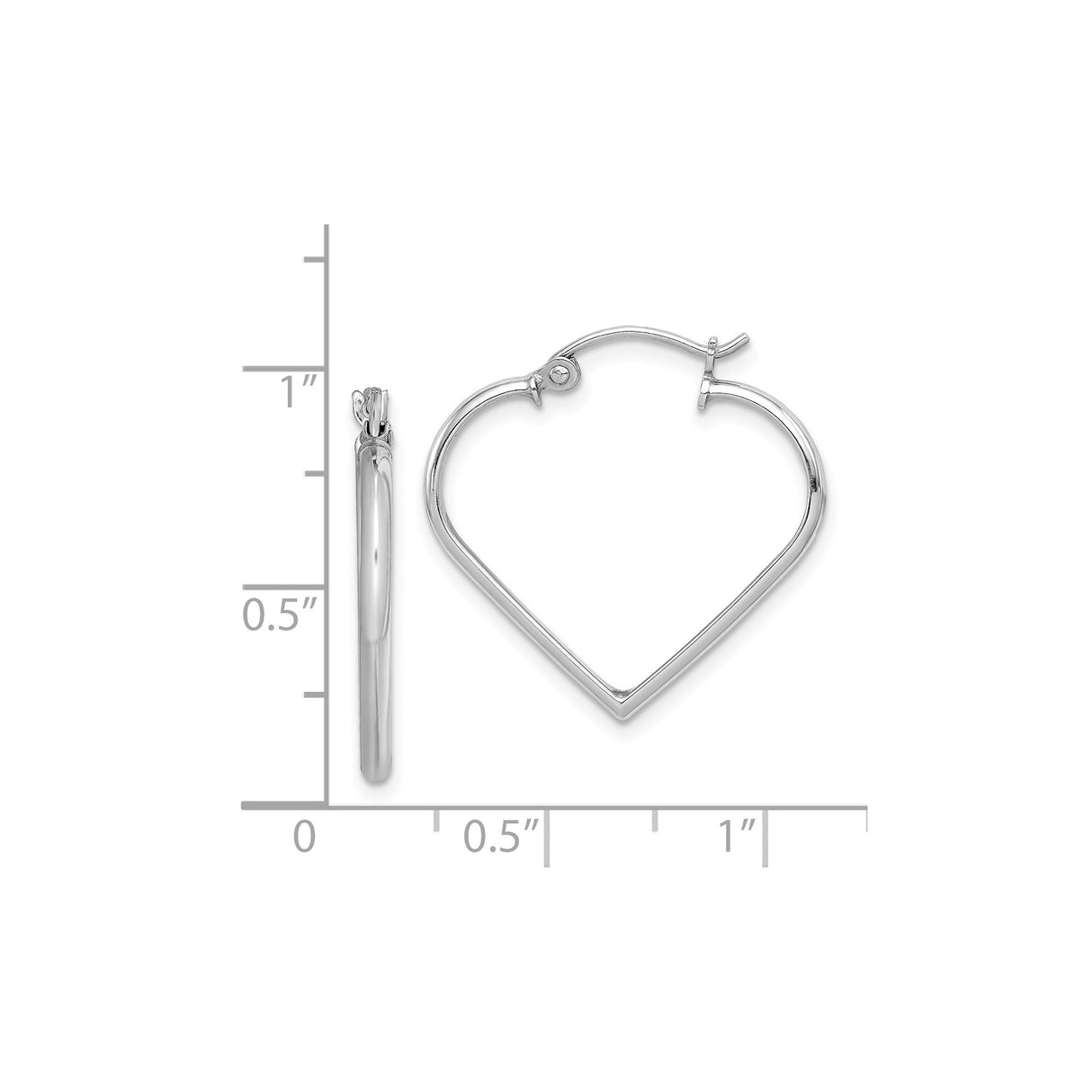 Sterling Silver Heart Shaped Hoop Earrings, Minimalist Modern Love Motif for Women