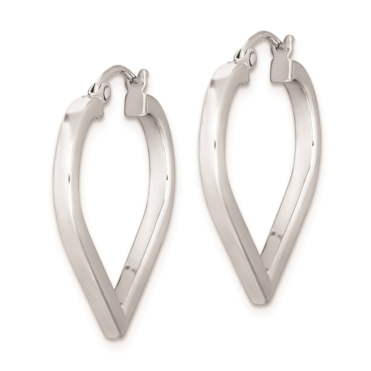 Sterling Silver Heart Shaped Hoop Earrings, Minimalist Lightweight Design for Women