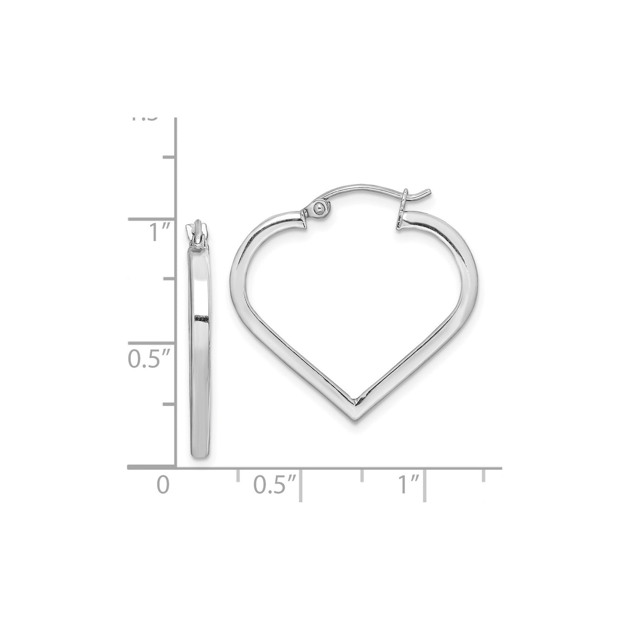 Sterling Silver Heart Shaped Hoop Earrings, Minimalist Lightweight Design for Women