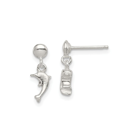 Sterling Silver Dolphin and Flip Flop Dangle Earrings, Ocean Theme Jewelry for Women